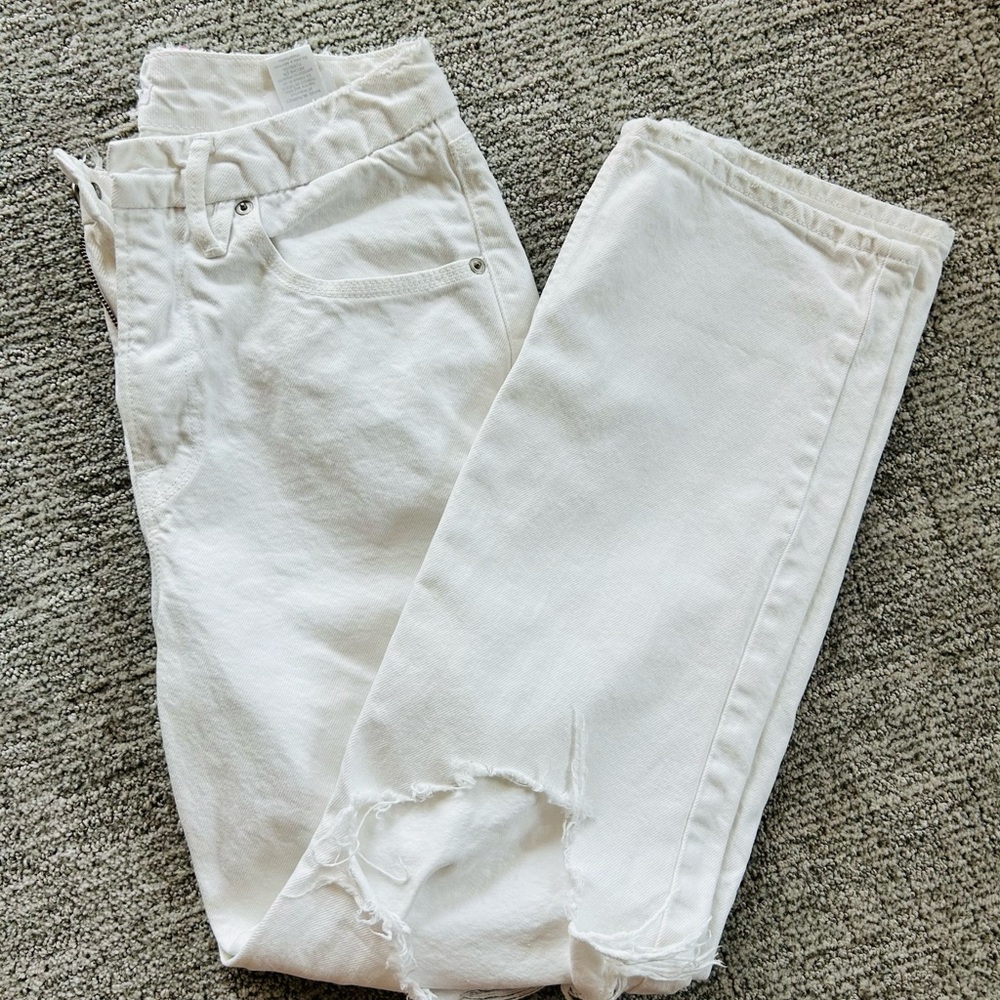 Good American White Distressed Women Jeans